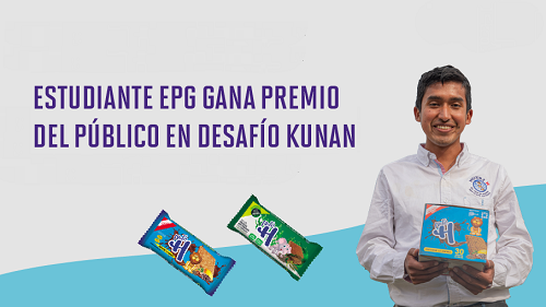 Julio Garay, estudiante de EPG UPC y creador de galletas contra la anemia, gana premio en Desafío Kunan. 